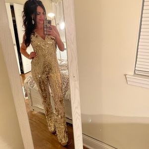 Gold sequin jumpsuit
